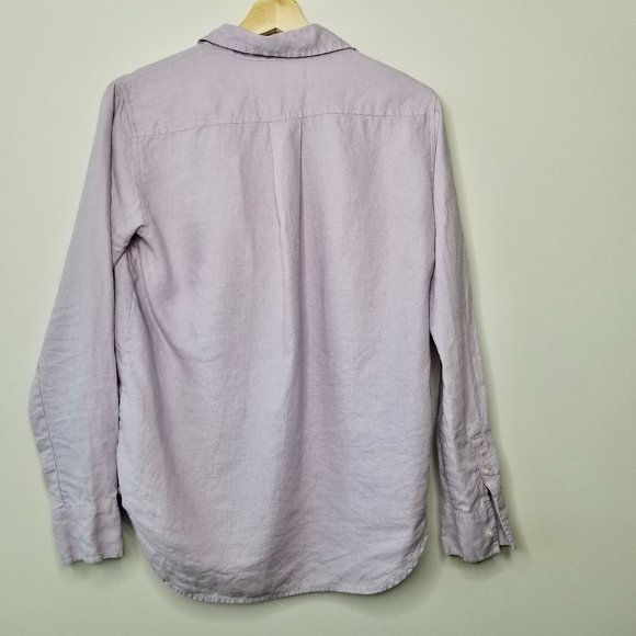 Everlane Women's Linen Relaxed Shirt in Purple - Picture 6 of 9